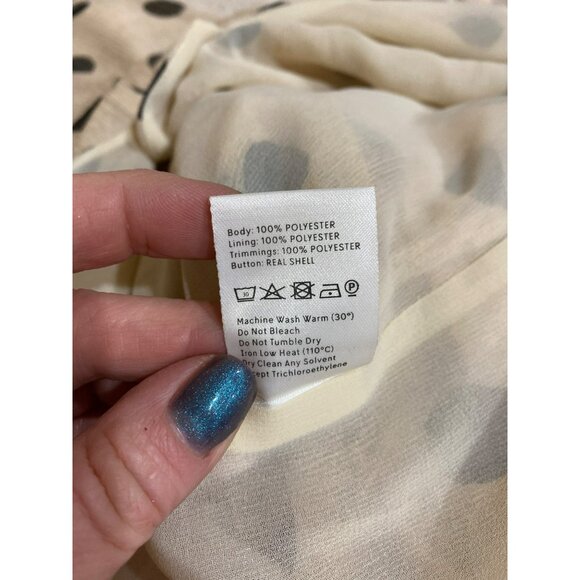 NANUSHKA Zahara Polka Dot Cream Dress Size Medium - Picture 11 of 11